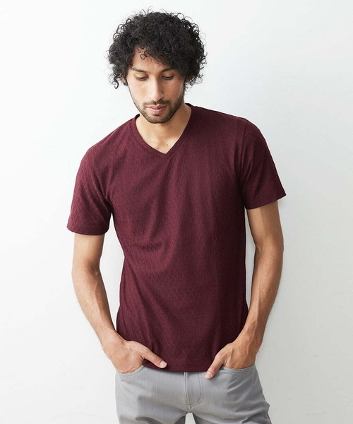 MICHEL KLEIN HOMME (ミッシェルクランオム)の「オリジナル柄半袖カットソー(Tシャツ/カットソー・メンズ・ライトブルー/ブルー/ボルドー/ホワイト/ブラック・46/48/51)」の5枚目の写真