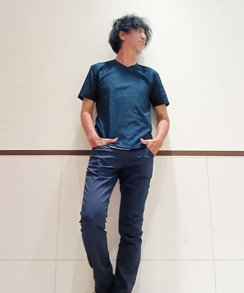 MICHEL KLEIN HOMME (ミッシェルクランオム)の「オリジナル柄半袖カットソー(Tシャツ/カットソー・メンズ・ライトブルー/ブルー/ボルドー/ホワイト/ブラック・46/48/51)」の15枚目の写真