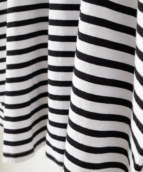 EMMA CLOTHES(エマクローズ)の「オーバーサイズ オリジナルマルチボーダー ワイドL/Sカットソー EMMA CLOTHES(Tシャツ/カットソー・メンズ・ホワイト/ブラック/グリーン系2/ブルー系2/グリーン系3/ブルー系3・M/L)」の11枚目の写真