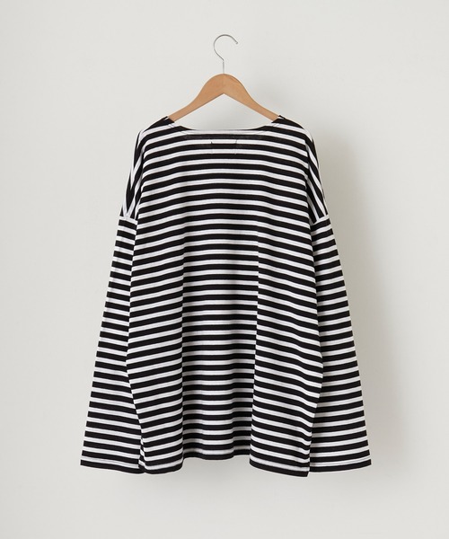 EMMA CLOTHES(エマクローズ)の「オーバーサイズ オリジナルマルチボーダー ワイドL/Sカットソー EMMA CLOTHES(Tシャツ/カットソー・メンズ・ホワイト/ブラック/グリーン系2/ブルー系2/グリーン系3/ブルー系3・M/L)」の13枚目の写真