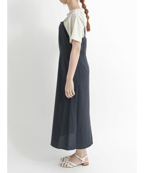 Te chichi TERRASSE（テチチテラス）の「麻調キャミワンピース（ワンピース・レディース・ベージュ/ネイビー/ブラウン・ﾌﾘ-）」の13枚目の写真