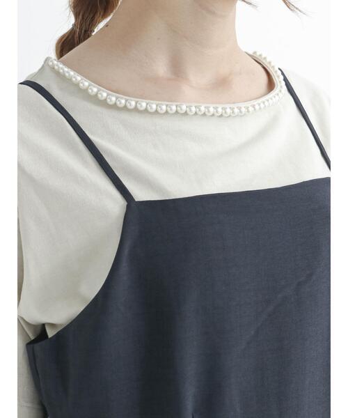 Te chichi TERRASSE（テチチテラス）の「麻調キャミワンピース（ワンピース・レディース・ベージュ/ネイビー/ブラウン・ﾌﾘ-）」の15枚目の写真