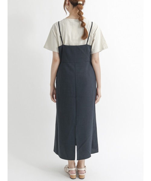 Te chichi TERRASSE（テチチテラス）の「麻調キャミワンピース（ワンピース・レディース・ベージュ/ネイビー/ブラウン・ﾌﾘ-）」の7枚目の写真