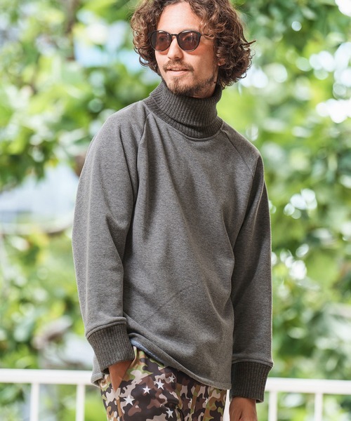 Magine（マージン）の「mlt3954- BACK BOA RIB TURTLE NECK PULLOVER カットソー（Tシャツ/カットソー・メンズ・ブルー系その他/ブラック/チャコール/オリーブ・46/44/48）」の3枚目の写真