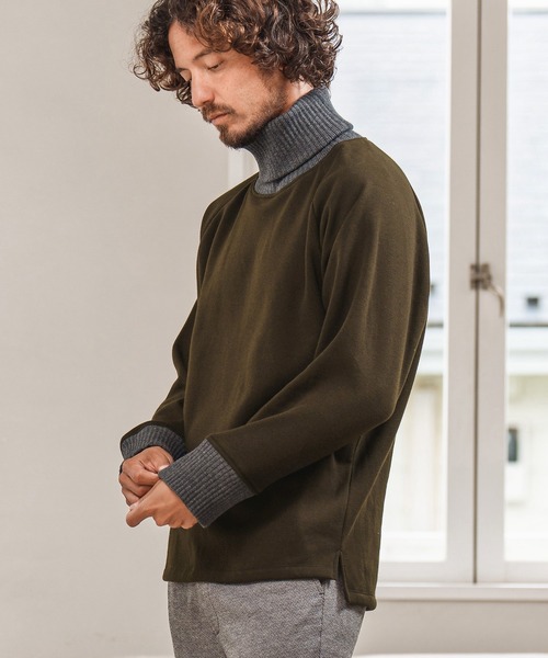 Magine（マージン）の「mlt3954- BACK BOA RIB TURTLE NECK PULLOVER カットソー（Tシャツ/カットソー・メンズ・ブルー系その他/ブラック/チャコール/オリーブ・46/44/48）」の16枚目の写真