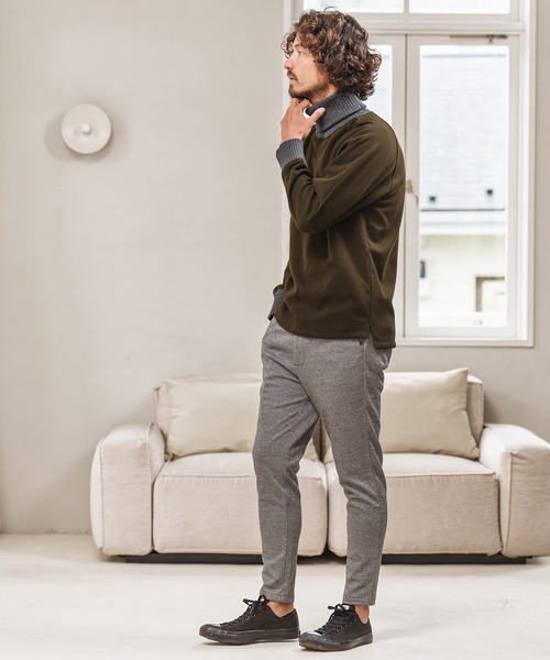 Magine（マージン）の「mlt3954- BACK BOA RIB TURTLE NECK PULLOVER カットソー（Tシャツ/カットソー・メンズ・ブルー系その他/ブラック/チャコール/オリーブ・46/44/48）」の9枚目の写真