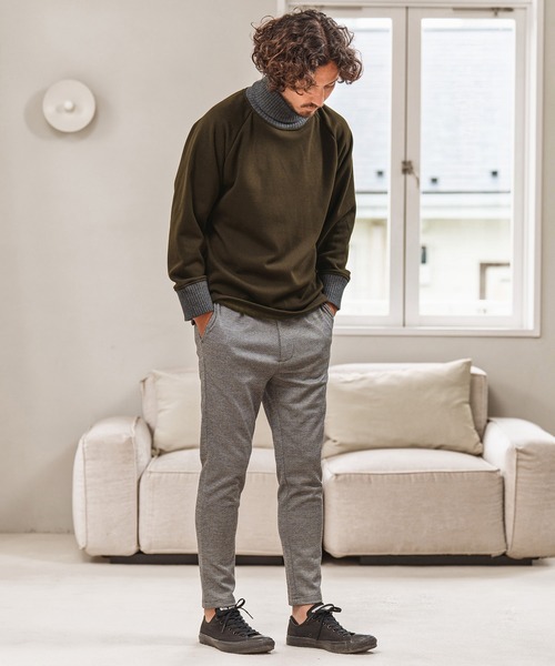 Magine（マージン）の「mlt3954- BACK BOA RIB TURTLE NECK PULLOVER カットソー（Tシャツ/カットソー・メンズ・ブルー系その他/ブラック/チャコール/オリーブ・46/44/48）」の20枚目の写真