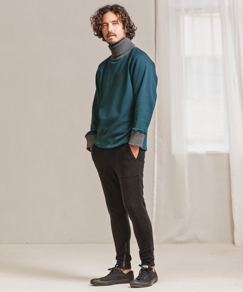 Magine（マージン）の「mlt3954- BACK BOA RIB TURTLE NECK PULLOVER カットソー（Tシャツ/カットソー・メンズ・ブルー系その他/ブラック/チャコール/オリーブ・46/44/48）」の17枚目の写真