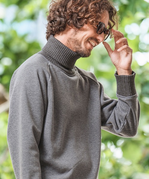 Magine（マージン）の「mlt3954- BACK BOA RIB TURTLE NECK PULLOVER カットソー（Tシャツ/カットソー・メンズ・ブルー系その他/ブラック/チャコール/オリーブ・46/44/48）」の6枚目の写真