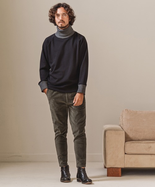 Magine（マージン）の「mlt3954- BACK BOA RIB TURTLE NECK PULLOVER カットソー（Tシャツ/カットソー・メンズ・ブルー系その他/ブラック/チャコール/オリーブ・46/44/48）」の14枚目の写真