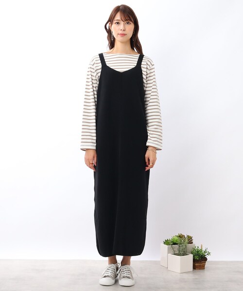DRESKIP（ドレスキップ）の「◆2WAY ニットキャミワンピース（ワンピース・レディース・ブラック/ライトベージュ/レンガ・02/03）」の4枚目の写真