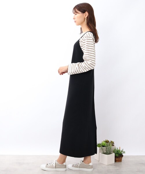 DRESKIP（ドレスキップ）の「◆2WAY ニットキャミワンピース（ワンピース・レディース・ブラック/ライトベージュ/レンガ・02/03）」の5枚目の写真