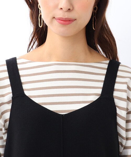 DRESKIP（ドレスキップ）の「◆2WAY ニットキャミワンピース（ワンピース・レディース・ブラック/ライトベージュ/レンガ・02/03）」の7枚目の写真