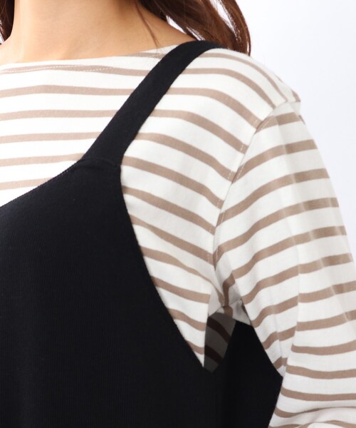 DRESKIP（ドレスキップ）の「◆2WAY ニットキャミワンピース（ワンピース・レディース・ブラック/ライトベージュ/レンガ・02/03）」の8枚目の写真