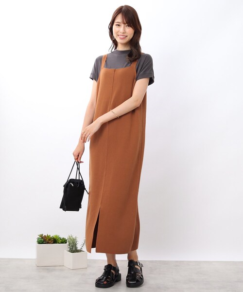 DRESKIP（ドレスキップ）の「◆2WAY ニットキャミワンピース（ワンピース・レディース・ブラック/ライトベージュ/レンガ・02/03）」の15枚目の写真