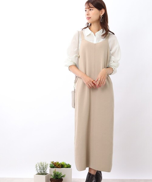 DRESKIP（ドレスキップ）の「◆2WAY ニットキャミワンピース（ワンピース・レディース・ブラック/ライトベージュ/レンガ・02/03）」の19枚目の写真