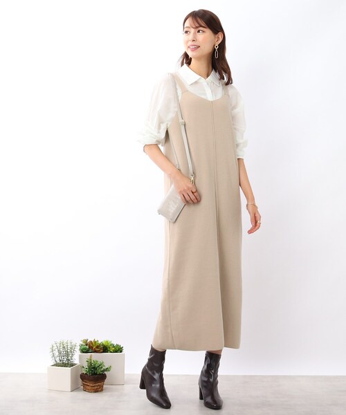 DRESKIP（ドレスキップ）の「◆2WAY ニットキャミワンピース（ワンピース・レディース・ブラック/ライトベージュ/レンガ・02/03）」の22枚目の写真