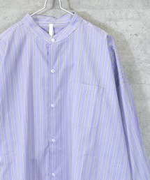 バンドカラーシャツ」に該当するパープル/紫色系のファッション通販 