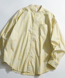 綿ブロード バンドカラーBIGシャツ レディース メンズ