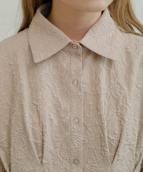 Bab（バブ）の「ジャガードタックシャツブラウス（シャツ/ブラウス・レディース・ライトグレー/ベージュ/オフホワイト・M）」の18枚目の写真