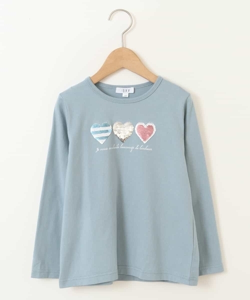 a.v.v（アーヴェヴェ）の「[100-130]スパンコールアソート長袖Tシャツ（Tシャツ/カットソー・キッズ・ホワイト/ネイビー/ライトブルー・120/130/100/110）」の4枚目の写真