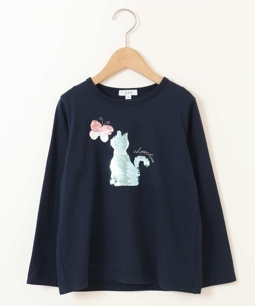 a.v.v（アーヴェヴェ）の「[100-130]スパンコールアソート長袖Tシャツ（Tシャツ/カットソー・キッズ・ホワイト/ネイビー/ライトブルー・120/130/100/110）」の5枚目の写真