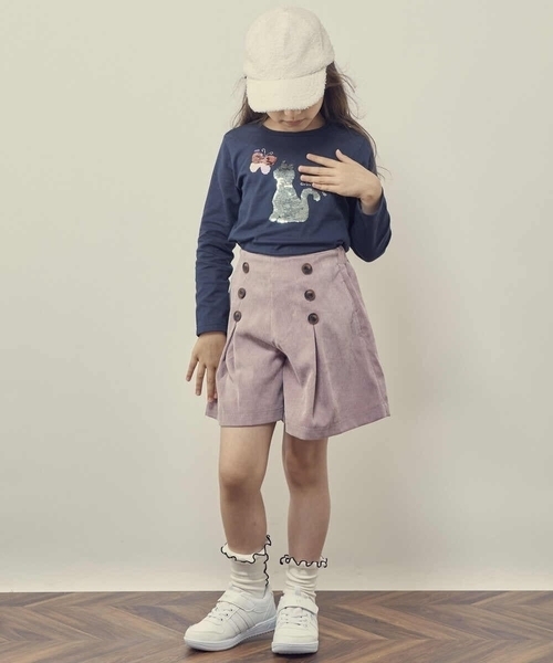 a.v.v（アーヴェヴェ）の「[100-130]スパンコールアソート長袖Tシャツ（Tシャツ/カットソー・キッズ・ホワイト/ネイビー/ライトブルー・120/130/100/110）」の6枚目の写真