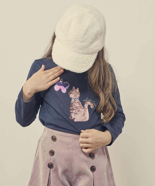 a.v.v（アーヴェヴェ）の「[100-130]スパンコールアソート長袖Tシャツ（Tシャツ/カットソー・キッズ・ホワイト/ネイビー/ライトブルー・120/130/100/110）」の10枚目の写真