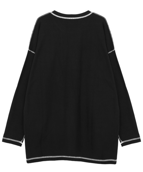 Figments（フィグメンツ）の「オーバーステッチロンＴ（Tシャツ/カットソー・レディース・ブラック/パープル/グレー・FREE）」の4枚目の写真