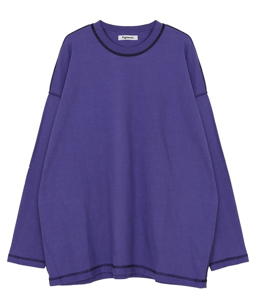 Figments（フィグメンツ）の「オーバーステッチロンＴ（Tシャツ/カットソー・レディース・ブラック/パープル/グレー・FREE）」の11枚目の写真