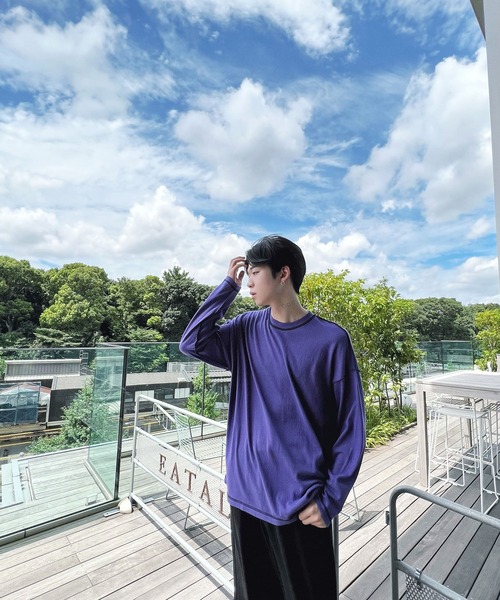 Figments（フィグメンツ）の「オーバーステッチロンＴ（Tシャツ/カットソー・レディース・ブラック/パープル/グレー・FREE）」の9枚目の写真