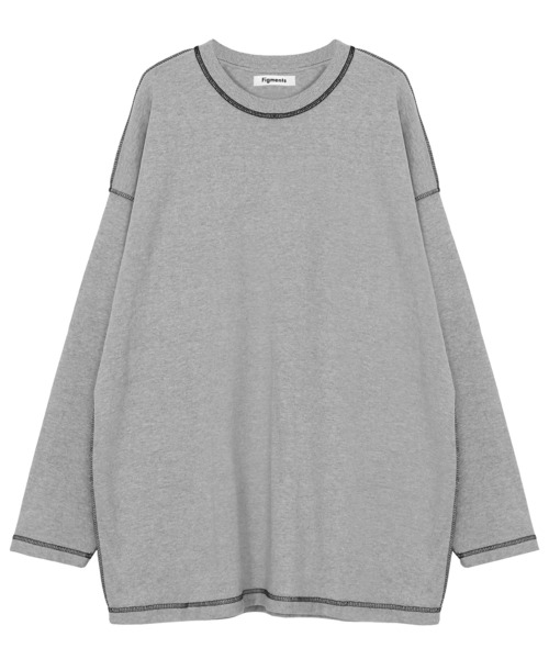 Figments（フィグメンツ）の「オーバーステッチロンＴ（Tシャツ/カットソー・レディース・ブラック/パープル/グレー・FREE）」の13枚目の写真