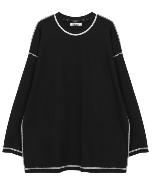 Figments（フィグメンツ）の「オーバーステッチロンＴ（Tシャツ/カットソー・レディース・ブラック/パープル/グレー・FREE）」の12枚目の写真