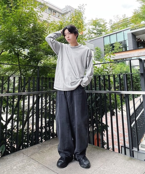 Figments（フィグメンツ）の「オーバーステッチロンＴ（Tシャツ/カットソー・レディース・ブラック/パープル/グレー・FREE）」の15枚目の写真