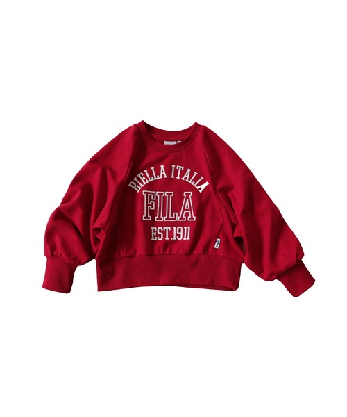 antiqua(アンティカ)の「雰囲気底上げ!カレッジ風『FILA』ロゴ入りスウェットトップス(スウェット・キッズ・レッド/オートミール・130/140/150/160)」の20枚目の写真