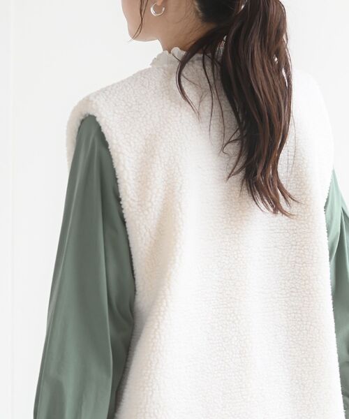 rps(アールピーエス)の「ボアロングベスト(ベスト・レディース・チャコールグレー/ベージュ/アイボリー・フリー)」の10枚目の写真