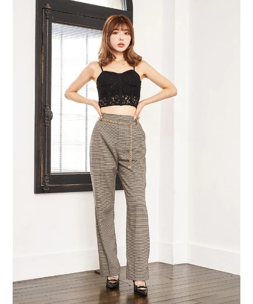 Darich(ダーリッチ)の「センタープレスカラーストレートパンツ(その他パンツ・レディース・ベージュ/ダークグリーン/マルチ/パープル・FREE/FS/S)」の7枚目の写真