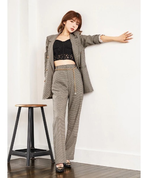 Darich(ダーリッチ)の「センタープレスカラーストレートパンツ(その他パンツ・レディース・ベージュ/ダークグリーン/マルチ/パープル・FREE/FS/S)」の8枚目の写真