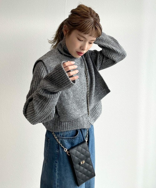 w closet(ダブルクローゼット)の「キルティングミニショルダーバッグ(ショルダーバッグ・レディース・アイボリー/ブラック/サックスブルー・FREE)」の8枚目の写真