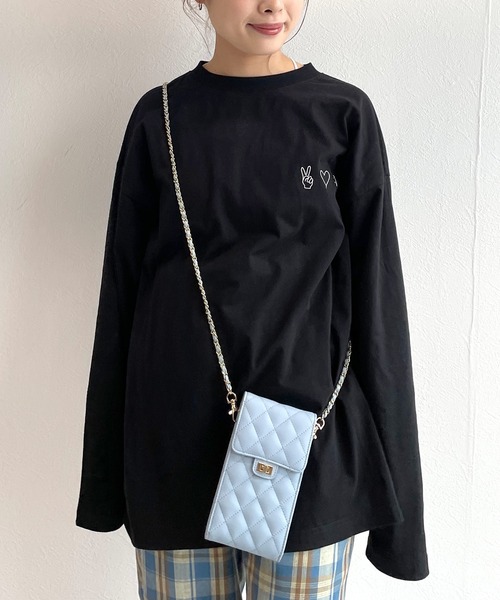 w closet(ダブルクローゼット)の「キルティングミニショルダーバッグ(ショルダーバッグ・レディース・アイボリー/ブラック/サックスブルー・FREE)」の15枚目の写真