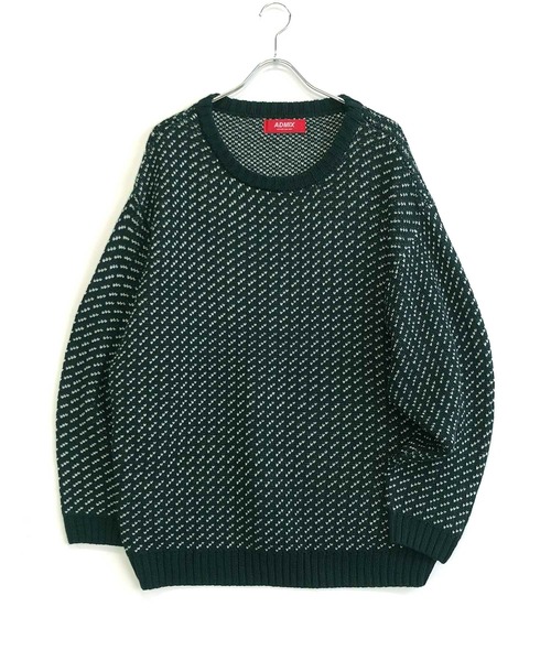 ADMIX/ATELIER SAB MEN(アドミックスアトリエサブメン)の「バーズアイ織り / オーバーサイズ ワイドクルーネックセーター(ニット/セーター・メンズ・ネイビー/ブラック/ダークグリーン・48/50)」の15枚目の写真
