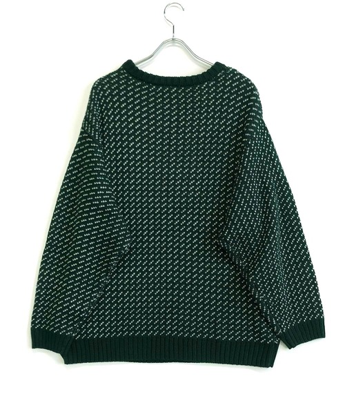 ADMIX/ATELIER SAB MEN(アドミックスアトリエサブメン)の「バーズアイ織り / オーバーサイズ ワイドクルーネックセーター(ニット/セーター・メンズ・ネイビー/ブラック/ダークグリーン・48/50)」の16枚目の写真