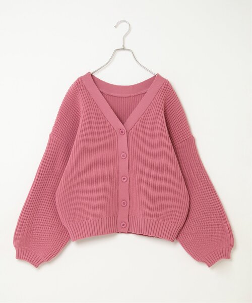 notch.（ノッチ）の「片畦Vネックカーディガン（カーディガン/ボレロ・レディース・グリーン/ピンク/オレンジ/ブラック/オフホワイト/ブルー・M）」の21枚目の写真