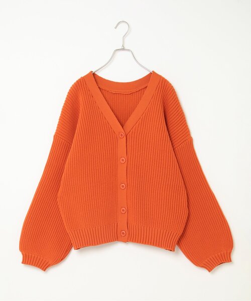notch.（ノッチ）の「片畦Vネックカーディガン（カーディガン/ボレロ・レディース・グリーン/ピンク/オレンジ/ブラック/オフホワイト/ブルー・M）」の22枚目の写真