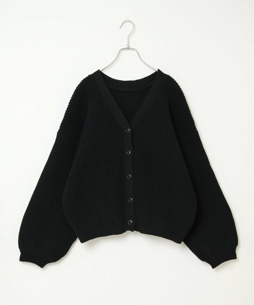 notch.（ノッチ）の「片畦Vネックカーディガン（カーディガン/ボレロ・レディース・グリーン/ピンク/オレンジ/ブラック/オフホワイト/ブルー・M）」の9枚目の写真