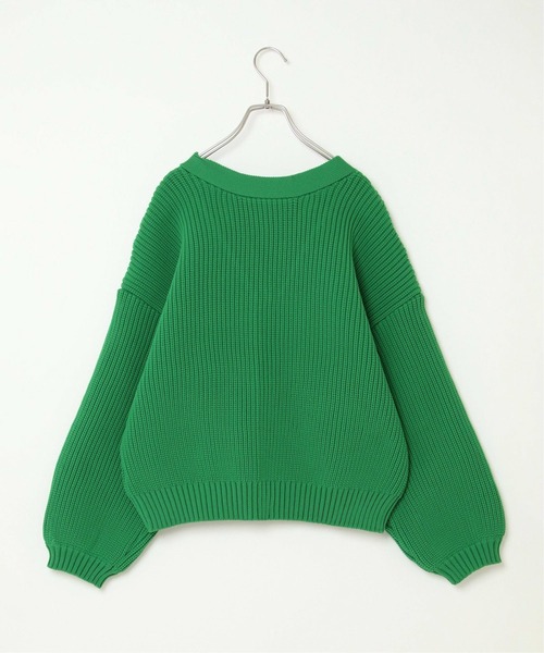 notch.（ノッチ）の「片畦Vネックカーディガン（カーディガン/ボレロ・レディース・グリーン/ピンク/オレンジ/ブラック/オフホワイト/ブルー・M）」の14枚目の写真