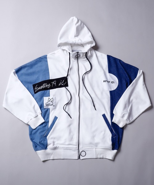 AFYF(エーエフワイエフ)の「AFYF VANDALISMDENIM MIX PARKA/ミックスパーカー(パーカー・メンズ・ブラック/ホワイト・FREE)」の6枚目の写真