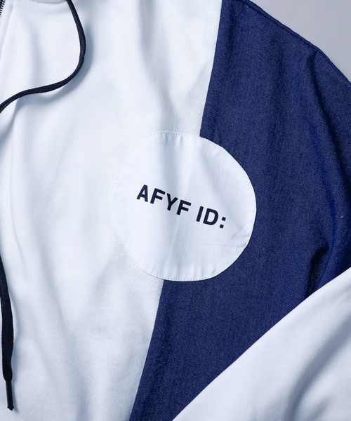 AFYF(エーエフワイエフ)の「AFYF VANDALISMDENIM MIX PARKA/ミックスパーカー(パーカー・メンズ・ブラック/ホワイト・FREE)」の4枚目の写真