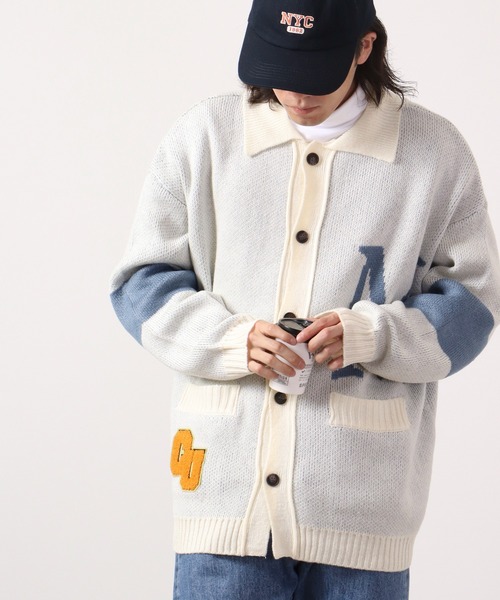 A.T,C in the attic homme(エーティーシーインジアティックオム)の「襟付き 刺繍ワイドカーディガン 2022AW(カーディガン/ボレロ・メンズ・ブラック/オフホワイト・L/M)」の3枚目の写真