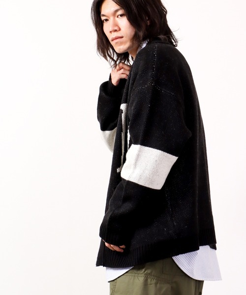 A.T,C in the attic homme(エーティーシーインジアティックオム)の「襟付き 刺繍ワイドカーディガン 2022AW(カーディガン/ボレロ・メンズ・ブラック/オフホワイト・L/M)」の8枚目の写真